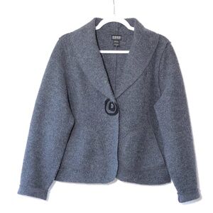 Nomadic Traders NTCO 100% Wool Sweater Jacket Gray One Button Blazer SIZE S